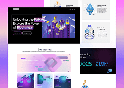 Blockchain Landing Page 3d ad adobe creative suite animation design figma motion graphics ui vector