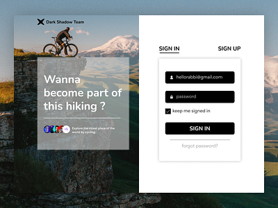 Hiking Concept Sign Up Page Design branding daily ui design graphic design landing page mobile app sign up page ui ux