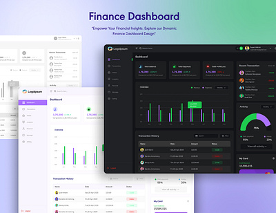 Finance dashboard admin panel black mode cms dashboard design finance consultancy finance dashboard ui