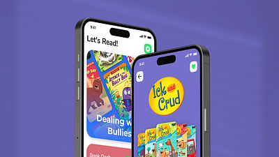 Book App for Kids animation app for kids audio book book app book application ios app kids mobile app design ui mobile