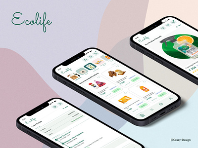 Ecolife - Sells eco-friendly products eco eco ecommerce eco mobile ecoapp ecofriendly ecofriendly design ecofriendly products ecolife ecolife mobile app environment app green app green ecommerce green mobile app household product minimal design nature friendly app new app recyclable product trending app trending design