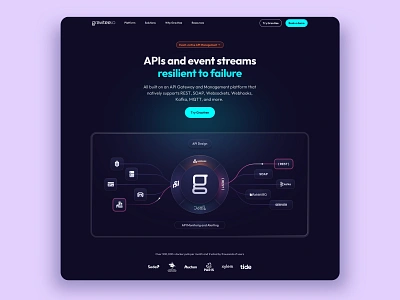 Hero + Diagram ⚡️ api dark design diagram gravitee hero management web website