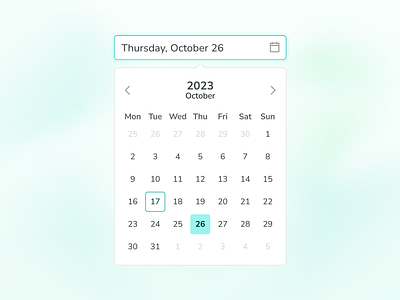 Date picker exercise calendar component desktop flat form input ui web
