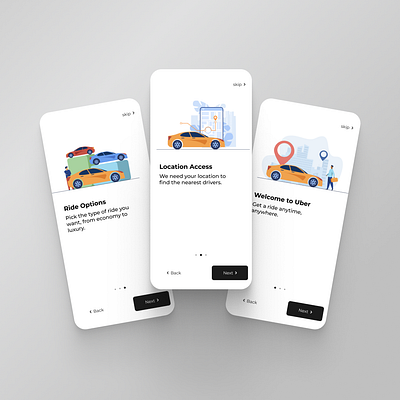 Uber Onboarding screen || App Concept animation app branding design figma ui ux