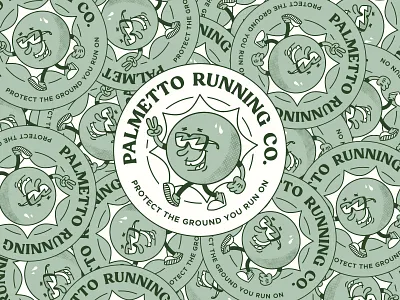PRC Sun Stickers cartoon character character illustration green run runner running sticker sun sun character sunglasses vector