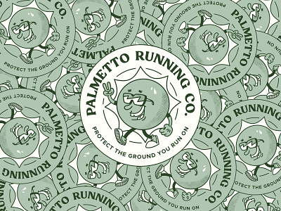 PRC Sun Stickers cartoon character character illustration green run runner running sticker sun sun character sunglasses vector