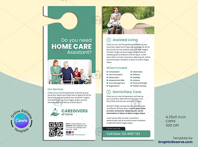 Elder Care Assistant Canva Door Hanger Template canva canva template design caregiver agencies door hanger caregiver door hanger caregiver hiring door hanger caregiving at home caregiving door hanger door hanger elder care door hanger hiring door hanger home care hiring door hanger