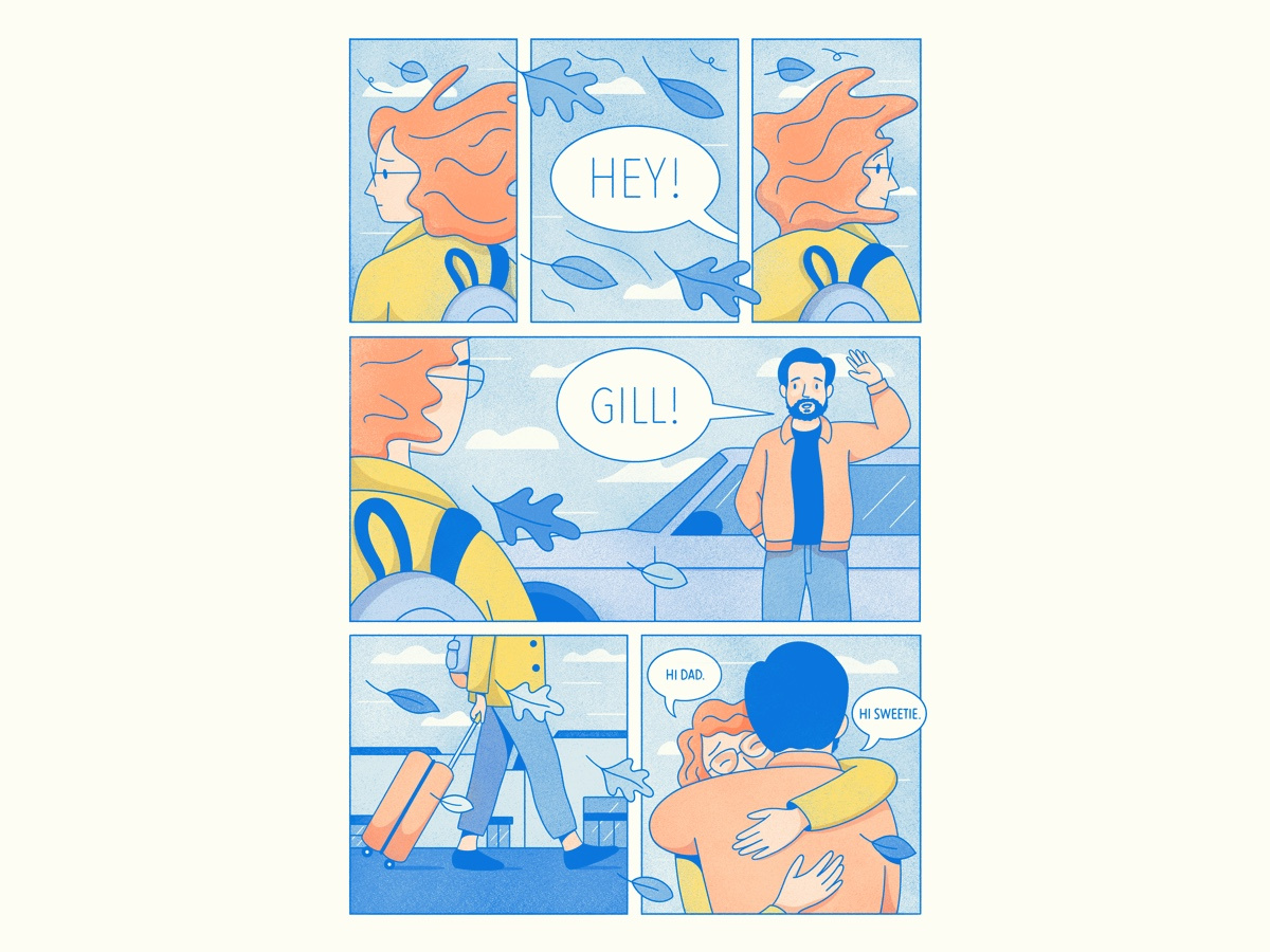 Homecoming comic design graphic novel illustration layout memoir narrative procreate texture