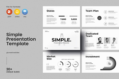Simple Presentation Template 3d annual branding design graphic design illustration logo powerpoint startup template ui