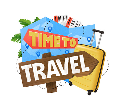 Time to travel lettering graphic design illustration lettering letters raster raster illustration travel typo typography