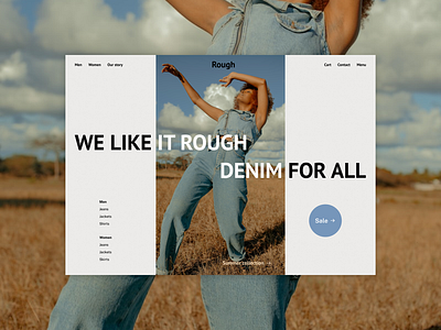 Denim Fashion Webshop Hero Design ecommerce fashion hero section ui webdesign webshop