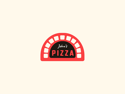 John's Pizza Logo Concept abstract brand branding design graphic design illustration logo pizza pizza brand pizza logo pizzeria red red pizza simple