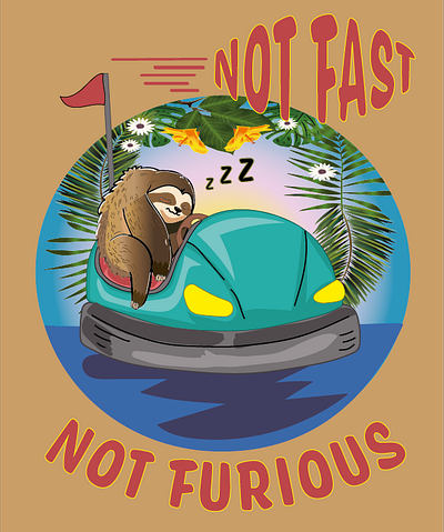 Not Fast, Not Furious - Illustrator design digital digital art graphic design humor sloth