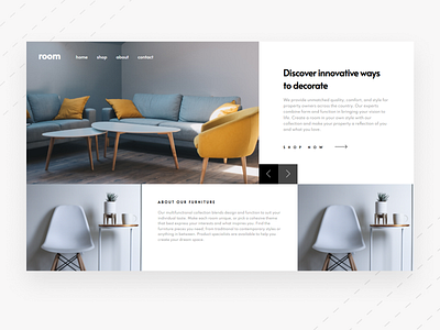 Room | Landing page graphic design ui web design web development website design