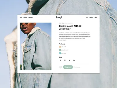 Denim Fashion Webshop Product Page ecommerce fashion product page ui webdesign webshop