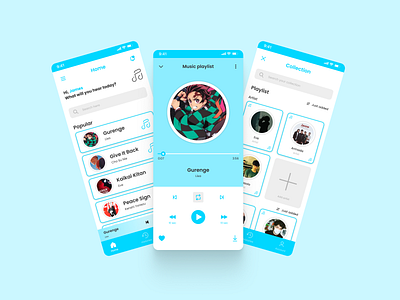Muzaix App - Music Playlist app design figma flutter kotlin dev mobile app music app ui ui design ux design