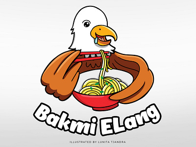 Eagle Illustration for Noodle Shop Sign Board animal drawing animal illustration cartoon digital art digital drawing drawing food food logo illustration logo noodle noodle logo noodle shop shop logo shop sign sign