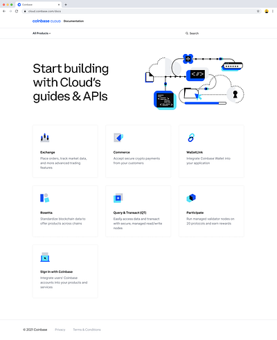 Coinbase Cloud design illustration