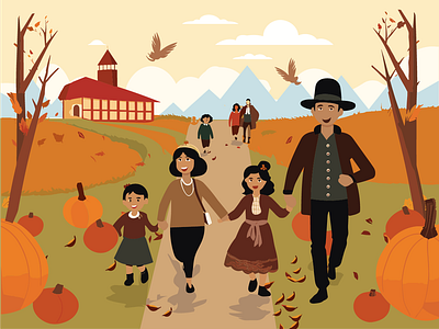Thanksgiving Homecoming - Family Reunion in Hometown family love family reunion family unity gratitude and home holiday celebrations homecoming tradition hometown celebration reuniting on thanksgiving seasonal artwork seasonal homecoming seasonal illustration thanksgiving day thanksgiving happiness thanksgiving homecoming thanksgiving mood