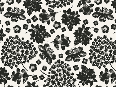 Abstract floral pattern freesia illustration ornithogalum pattern retro seamlesspattern silhouette vector xara