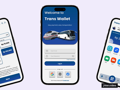 Trans Wallet Concept animation app branding bus concept e wallet graphic design payment simple train transportation ui