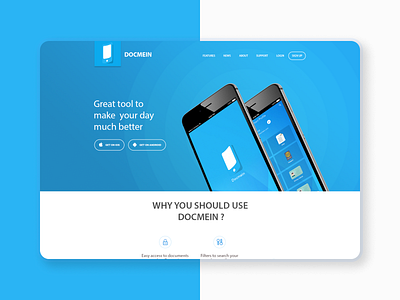 Docmein Mobile App Landing Page Ui appdesign design landing page ui uiuxdesign userinterface website ui