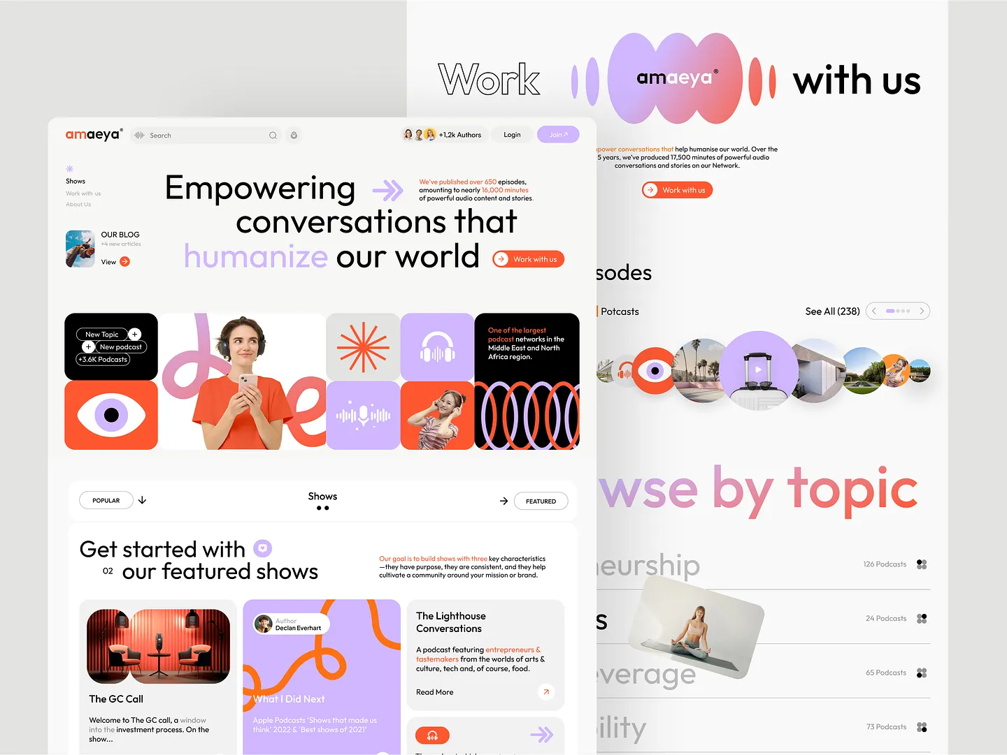 Innovative Radio Website Design: Engaging Podcast Platform UI