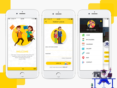 School Try Mobile App UI appdesign children design designing school ui uiuxdesign userinterface