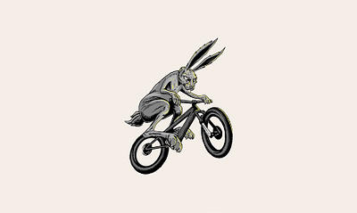 Hare cyclist art bicycle bike black branding bunny comics creative design graphic design hare hare cyclist illustration logo logofolio modern portfolio rabbit vector velo