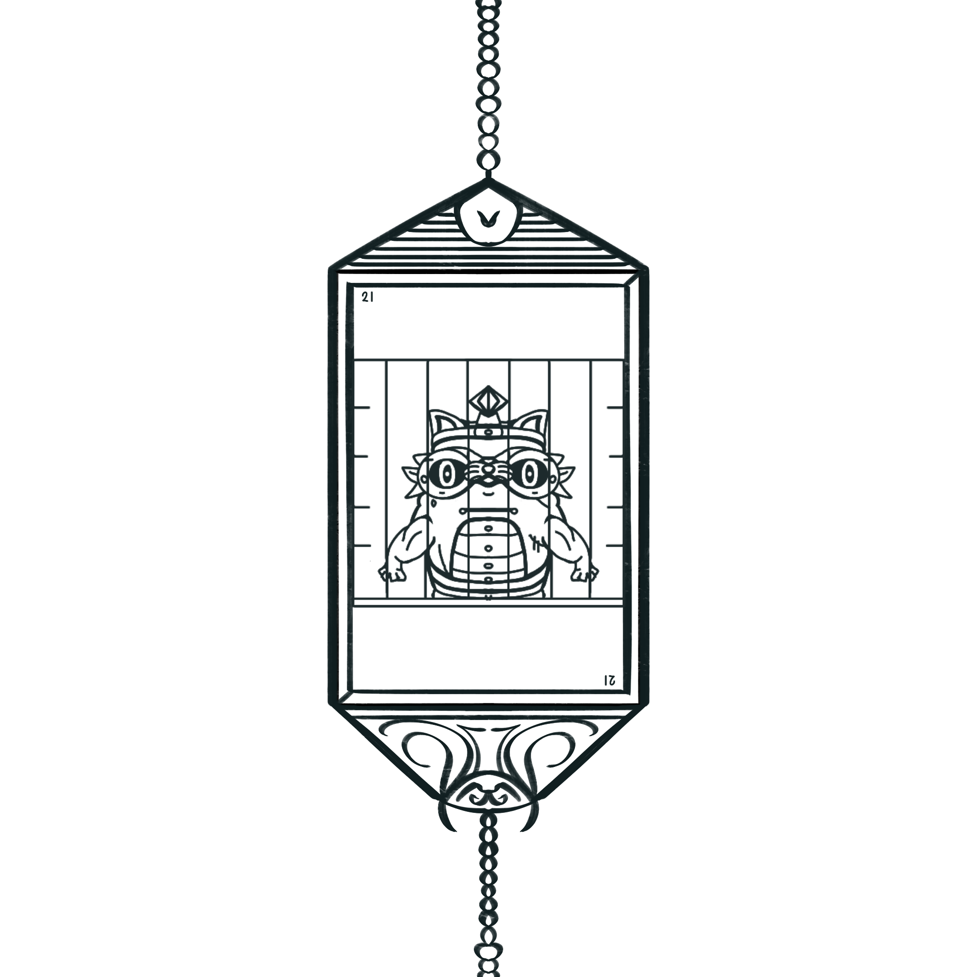Inktober 2023 - 21 - Chains design illustration inktober