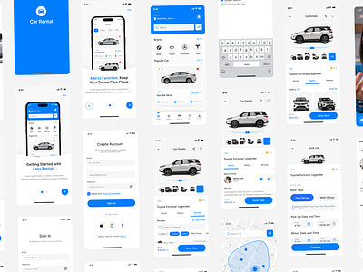 Car Rental App UI Design | Car Rent App Figma UI Design android app design app designer app developer app ui app ui design car rent car rental car rental app design figma hire ui ux designer insightlancer ios ui ui design uiux user interface ux ux design