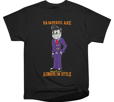 Vampire Style - Retro Vintage Rubber Hose Cartoon accessories apparel cartoon cartoon vampire cool design funny goth halloween illustration retro rubber hose rubber hose vampire rubberhose shirt t shirt typography vampire vampires vintage