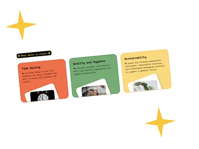 Cards layout - The Fufu factory cards section ui design