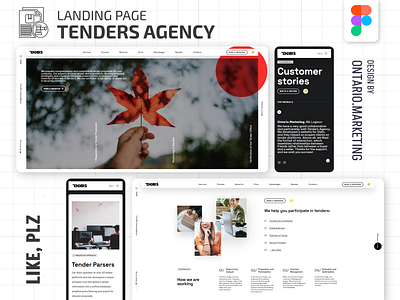 Landing Page for Tenders Agency (Law Firm) black dark landing page law law firm law website lawyer presentation tender ui ux video video presenttion website