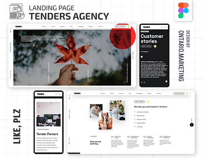 Landing Page for Tenders Agency (Law Firm) black dark landing page law law firm law website lawyer presentation tender ui ux video video presenttion website