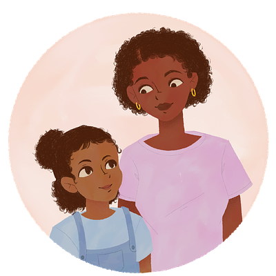 Mom and Daughter character design daughter family illustration mother