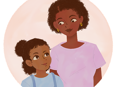Mom and Daughter character design daughter family illustration mother