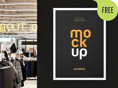 Free Clothing Store Wall Poster Mockup afisha banner branding cloth clothes discount fashion flyer free freebie mockup photo placeholder portfolio poster presentation sale shop store wall