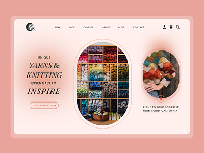 Concept for a Yarn Boutique design ecommerce graphic design online shop ui uiux ux visual design web design website yarn yarn boutique