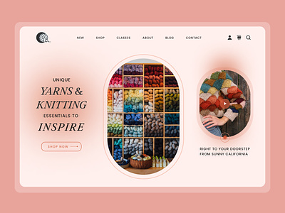 Concept for a Yarn Boutique design ecommerce graphic design online shop ui uiux ux visual design web design website yarn yarn boutique