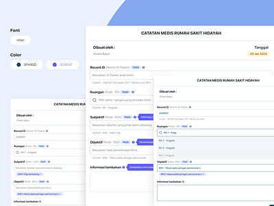 Medical Records | Input Form blue clean form hospital input input form light blue medical medical form records simple state state design state input ui ui design ux design web