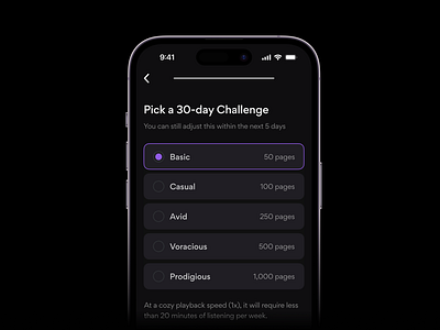 Expercast accessability app design dark mode education ios mobile product design select challenge text to speech ui userinterface ux