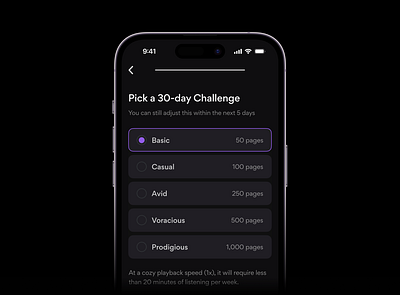 Expercast accessability app design dark mode education ios mobile product design select challenge text to speech ui userinterface ux