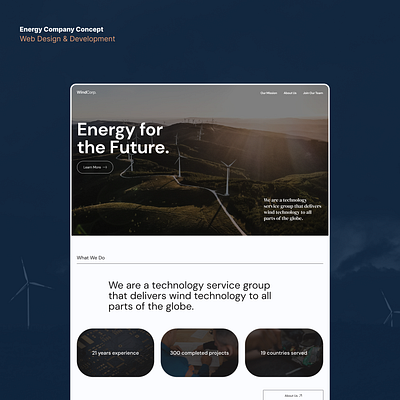 Energy Company Website Concept landingpage web design web development