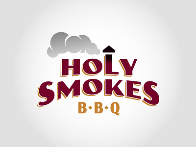 Holy Smokes BBQ barbeque bbq logo smoking