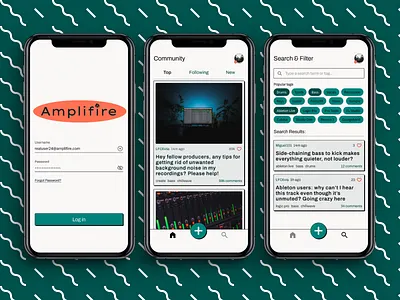 Amplifire Q&A App Redesign - Mobile Screens branding design figma illustration music music production qa typography ui ux