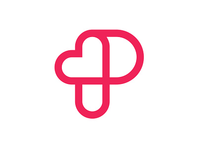 P + Heart branding design heart icon identity letter logo love mark p p logo symbol