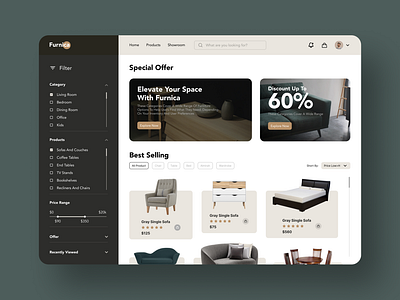 Furniture Store - Web Design furniture landing page ui ux
