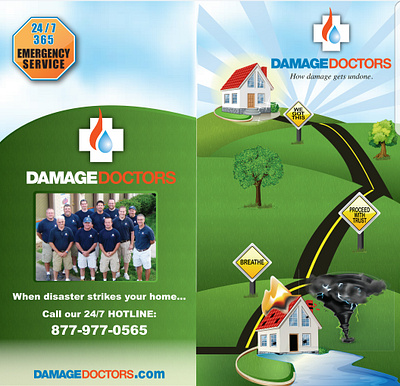 Damage Doctors Brochure advertisement brochure colorful graphic design illustration infographic printing marketing