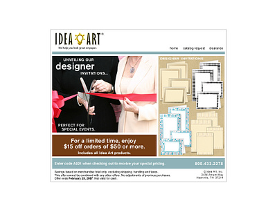 Email Blast Design for Idea Art branding email design email marketing graphic design marketing materials web design